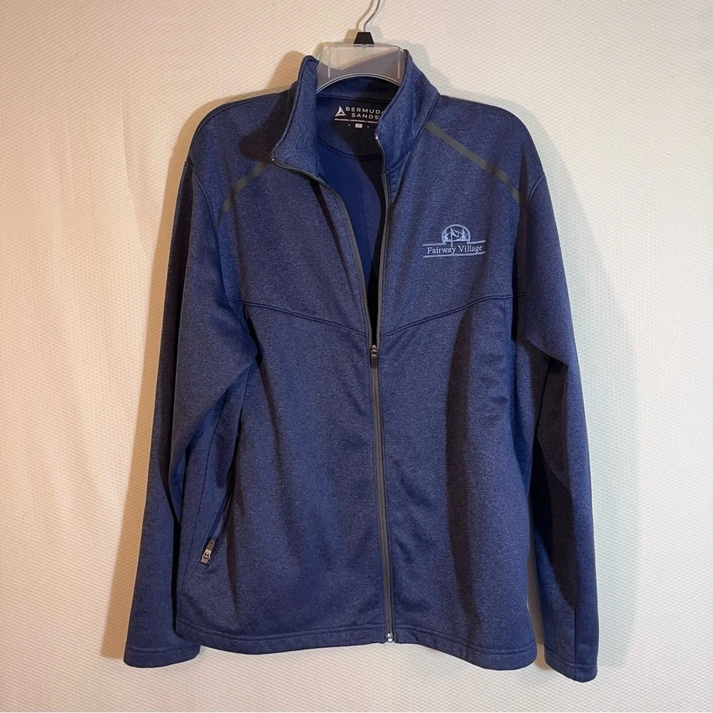 Bermuda Sands Fairway Village Men's Large Blue Full Zip Golf Performance Jacket